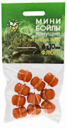 Мини бойлы тонущие Lion Baits  ФЛЮРО Клубника на резинке  6х10мм  10шт