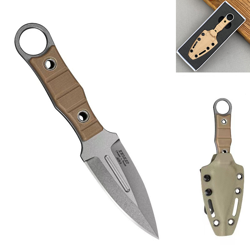 Нож Шип AUS-8 бежевый