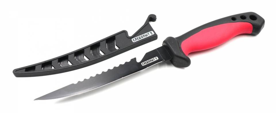 Нож филейный Следопыт прорезиненный 150мм