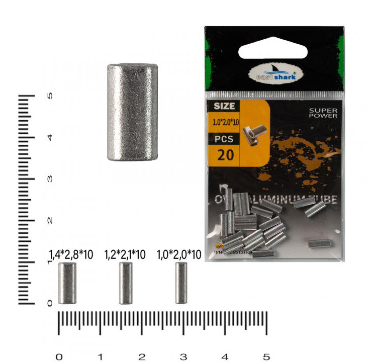 Трубка обжимная East Shark овальная 1,0х2,0х10мм