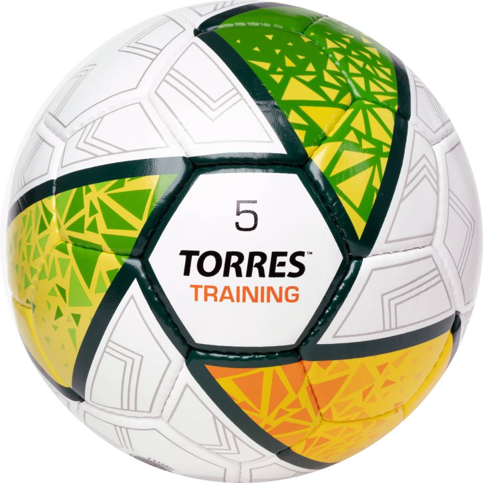 Мяч футбольный Torres Training №5 белый-зеленый-желтый