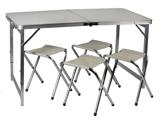 Комплект мебели East Shark (стол + 4 стула) 60x120см